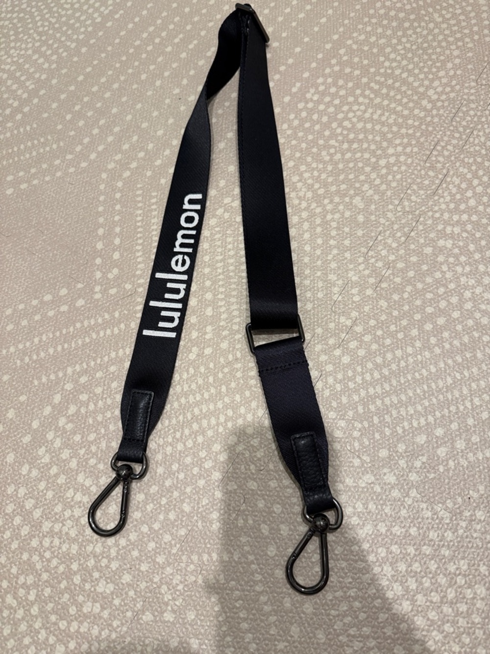 lululemon athletica Black Adjustable Wide Strap with White Logo